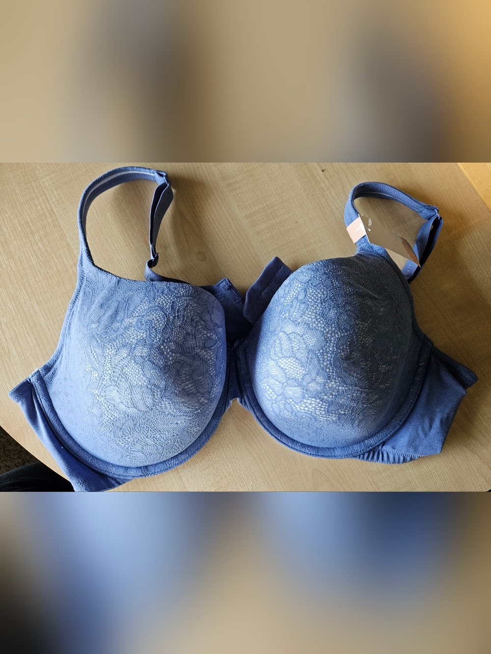 Cacique Lace T-Shirt Bra in Dusty Blue